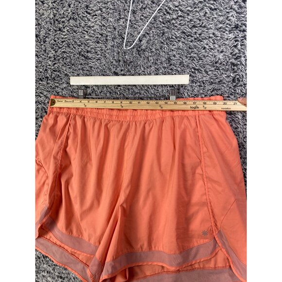 ATHLETA Mesh Racer Run Short 4" Women SZ 3X Coral Lined Drawstring Elastic Waist - Picture 3 of 8